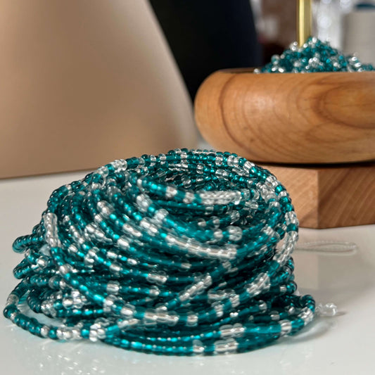 Blue and Clear Waist Beads | Ocean Code