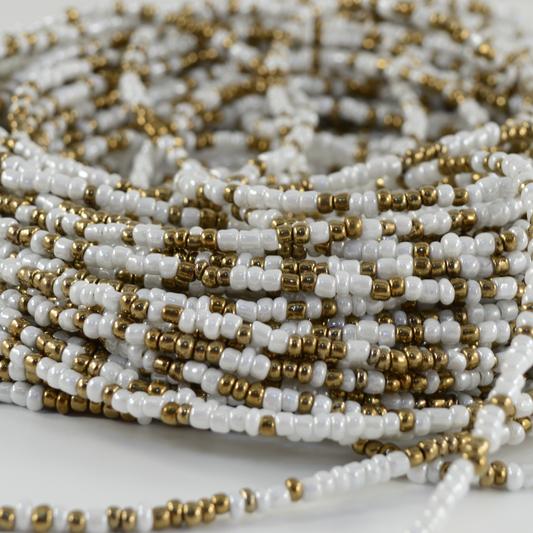 White and Bronze Waist Beads | Milk and Molten